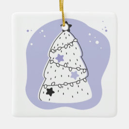 自分の紫色のクリスマスツリーを作成する セラミックオーナメント