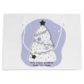 自分の紫色のクリスマスツリーを作成する ラージペーパーバッグ (正面)