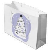 自分の紫色のクリスマスツリーを作成する ラージペーパーバッグ (裏面アングル)