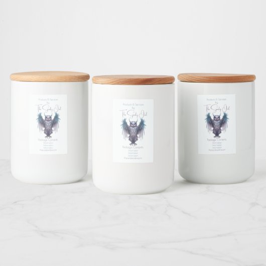 自分の紫色のフクロウの薬用ラベルを作成する フードラベル (ボトル)