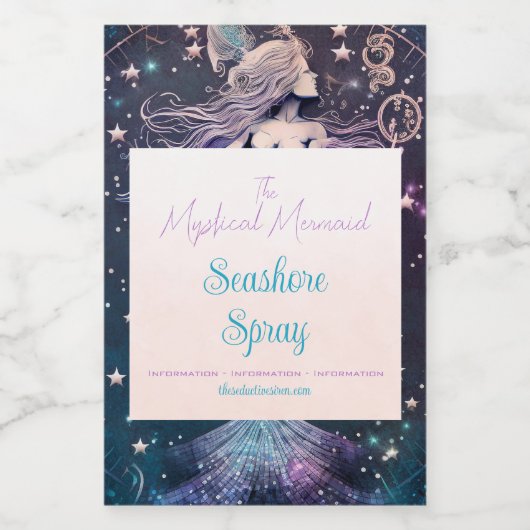 自分の紫色の天の人魚を作成 ワインラベル (シングルラベル)