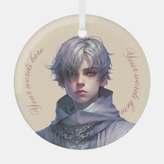 自分の紫色の王子を作成する ガラスオーナメント (正面)