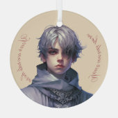 自分の紫色の王子を作成する ガラスオーナメント (裏面)