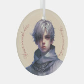 自分の紫色の王子を作成する ガラスオーナメント (正面右)