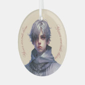 自分の紫色の王子を作成する ガラスオーナメント (正面左)