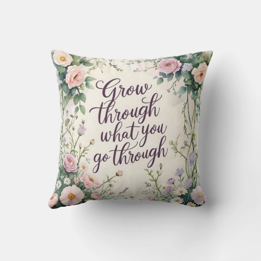 自分の経験を通じて成長する装飾用クッション クッション (裏面)