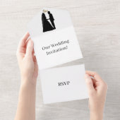 自分の結婚式を作成するRSVPホワイト オールインワン招待状 (貼ってはがせる)