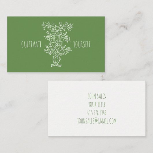 自分の絡み合った枝林の緑を栽培 名刺 (正面/裏面)