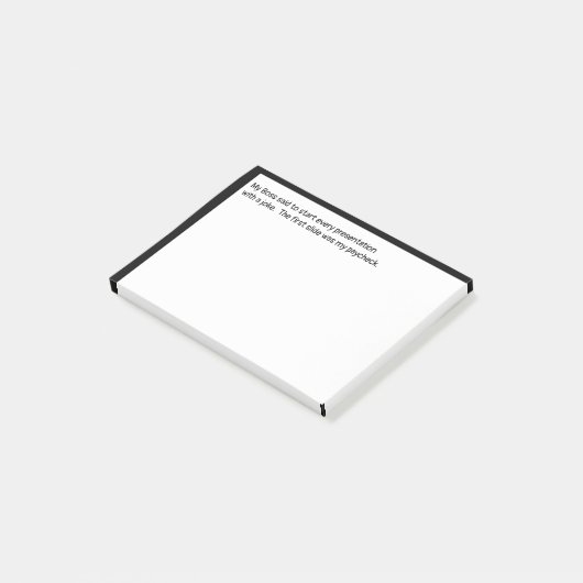 自分の給与をジョークでプレゼンテーションを開始する ポストイット (アングル)