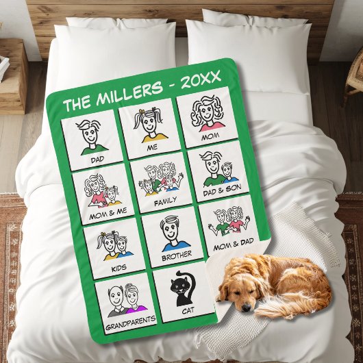 自分の緑のインスタントフォトファミリーコラージュを作成 シェルパブランケット