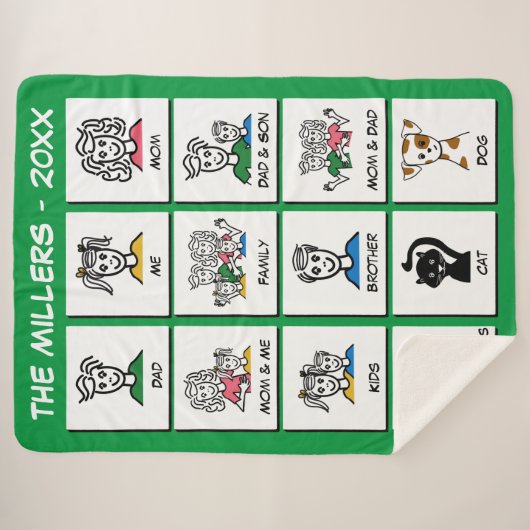 自分の緑のインスタントフォトファミリーコラージュを作成 シェルパブランケット (正面(横))