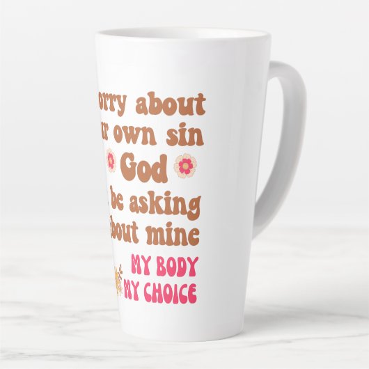自分の罪のプロの選択について心配する カフェラテマグ (右アングル)