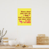 自分の罪のプロの選択について心配する ポスター (キッチン)