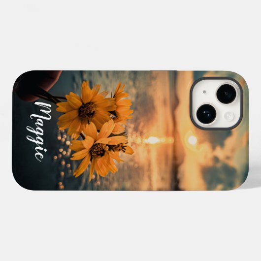 自分の美しい写真のかわいいギフトモノグラムのを追加する Case-Mate iPhoneケース (裏面 (横))