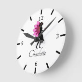 自分の美しい妖精をパーソナライズ ラウンド壁時計 (傾斜)