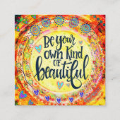 自分の美しい感性の親切なカード スクエア名刺 (正面)