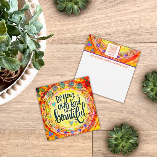 自分の美しい感性の親切なカード スクエア名刺