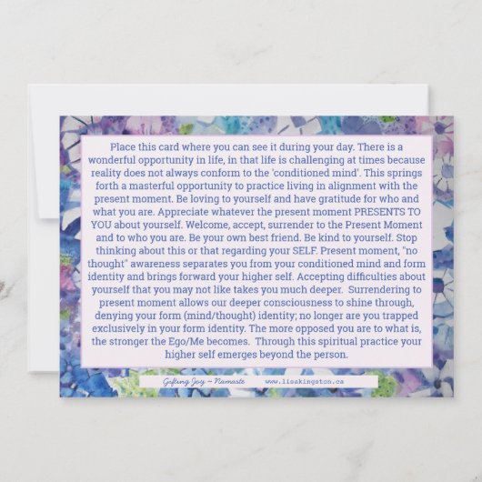 自分の美しい確認カードであること 招待状 (裏面)