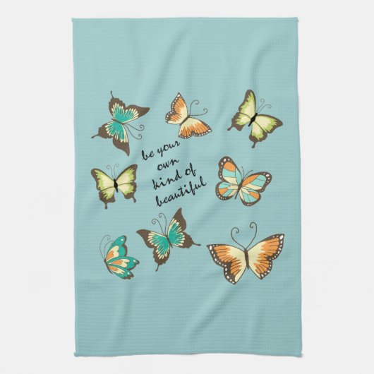 自分の美しい蝶になる キッチンタオル (縦)