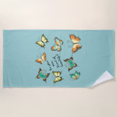 自分の美しい蝶になる ビーチタオル (正面)