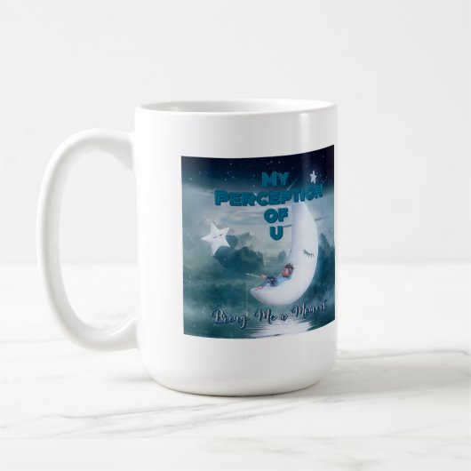 自分の考えが瞬間カップを持ってくる コーヒーマグカップ (左)