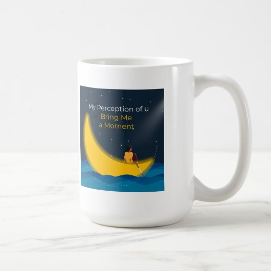 自分の考えが瞬間カップを持ってくる コーヒーマグカップ (右)