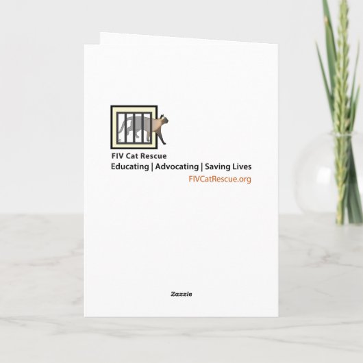 自分の考えを反映した窓の中の猫 カード (裏面)