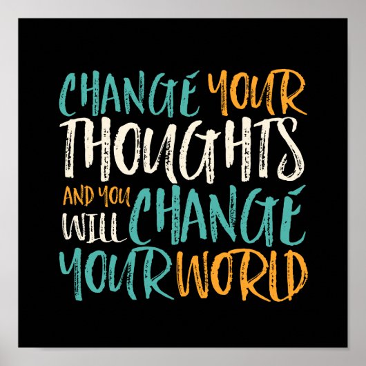 自分の考え世界を変えインスパイアる ポスター (正面)