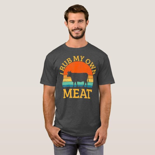 自分の肉おもしろい料理BBQシェフ Tシャツ (正面フル)