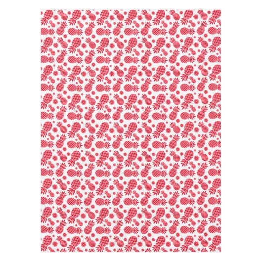 自分の背景色の白いパイナップルを選ぶ テーブルクロス (正面)