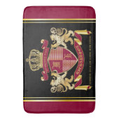 自分の腕のコートを赤い金ゴールドの紋章にする バスマット (正面縦)