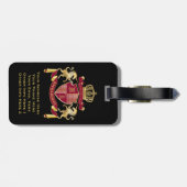 自分の腕の上着を赤い一角獣金ゴールドの紋章にする ラゲッジタグ (裏面横)