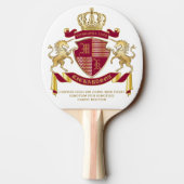 自分の腕の上着を赤い一角獣金ゴールドの紋章にする 卓球ラケット (裏面)