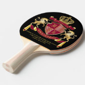 自分の腕の上着を赤い一角獣金ゴールドの紋章にする 卓球ラケット (正面アングル)