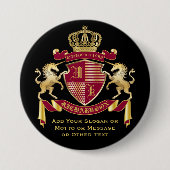 自分の腕の上着を赤い一角獣金ゴールドの紋章にする 缶バッジ (正面)