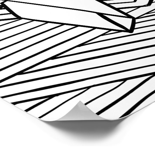 自分の色をぶら下がった白黒の芸術として ポスター (角)