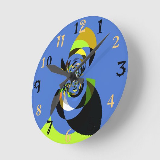 自分の色カラフルの女性を作成 ラウンド壁時計 (傾斜)