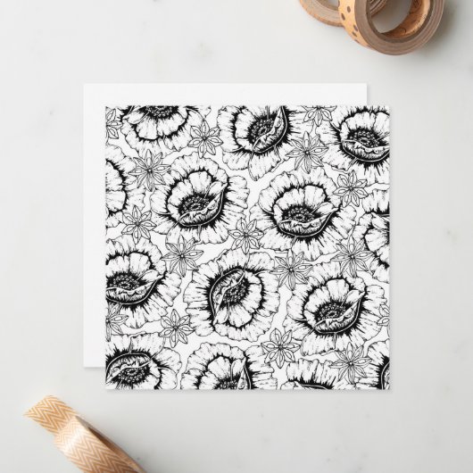 自分の花に色を付ける ノートカード (正面/裏面インサイチュ)