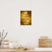 自分の落ち着保きを作り運なさい!(グランジ金ゴールド) ポスター (キッチン)