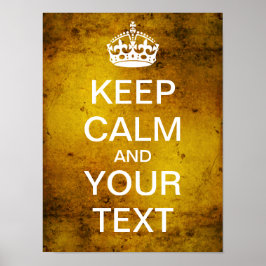 自分の落ち着保きを作り運なさい！(グランジ金ゴールド) ポスター