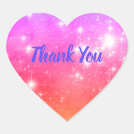 自分の虹の写真を作グラデーション成ありがとう ハートシール