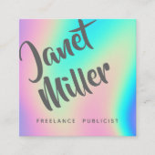 自分の虹の抽象芸術を作スタイリッシュる スクエア名刺 (正面)