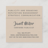 自分の虹の抽象芸術を作スタイリッシュる スクエア名刺 (裏面)