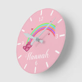 自分の虹をパーソナライズカラフルする ラウンド壁時計 (傾斜)