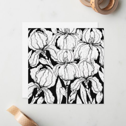 自分の虹彩の花に色を付ける ノートカード (正面/裏面インサイチュ)