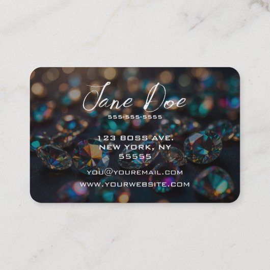 自分の虹色の宝石をカラフル作成する 名刺 (裏面)
