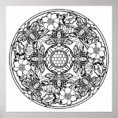 自分の蜂のマンダラカラーリングポスターを着色 ポスター (正面)