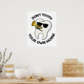 自分の角の歯を使って歯をおもしろい抜くな ポスター (キッチン)