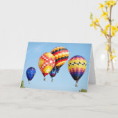 自分の言葉を加えて特別な熱気球カード カード (黄色い花)