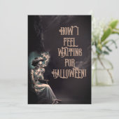 自分の言葉を追加する面白いハロウィンホリデーカード 招待状 (スタンド正面)